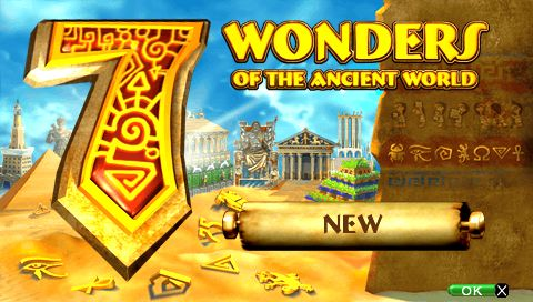 7 Wonders of the Ancient World title screen for PSP